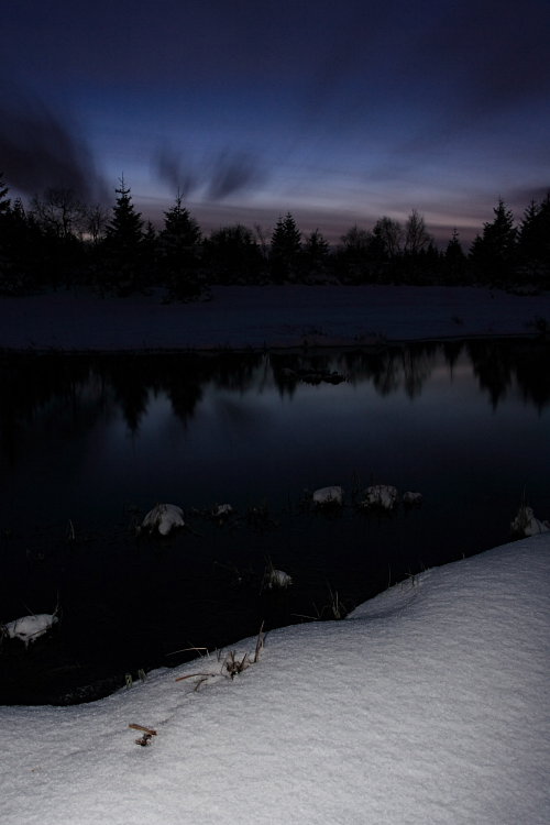 Černý rybník znovu ve sněhu / Black Pond at snow again