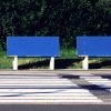 Dvě modré lavičky / Two blue benches
